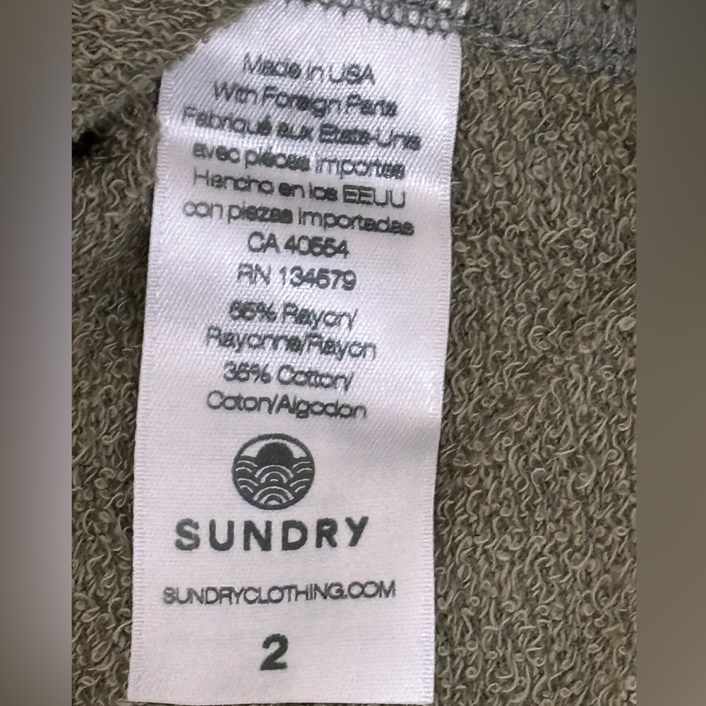 NWT SUNDRY Stripe Oversized Sweatshirt, size 2 (Medium) - Picture 4 of 4